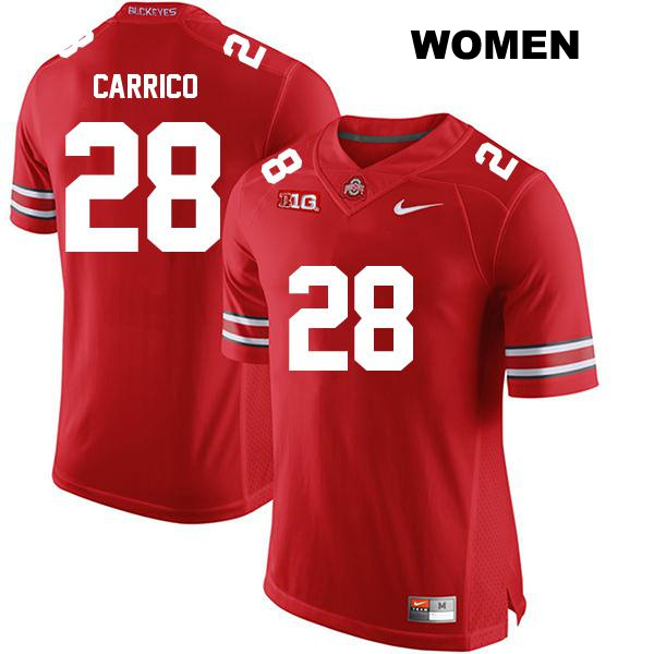 Reid Carrico Ohio State Buckeyes Stitched Authentic Womens no. 28 Red College Football Jersey