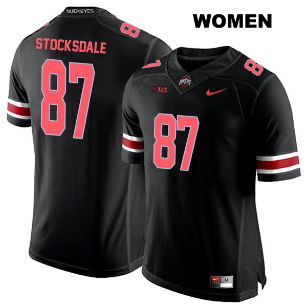 Reis Stocksdale Stitched Ohio State Buckeyes Authentic Womens no. 87 Black College Football Jersey