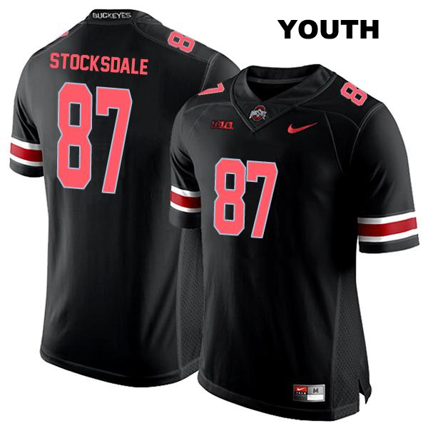 Reis Stocksdale Ohio State Buckeyes Authentic Youth no. 87 Stitched Black College Football Jersey