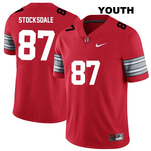 Reis Stocksdale Ohio State Buckeyes Stitched Authentic Youth no. 87 Darkred College Football Jersey