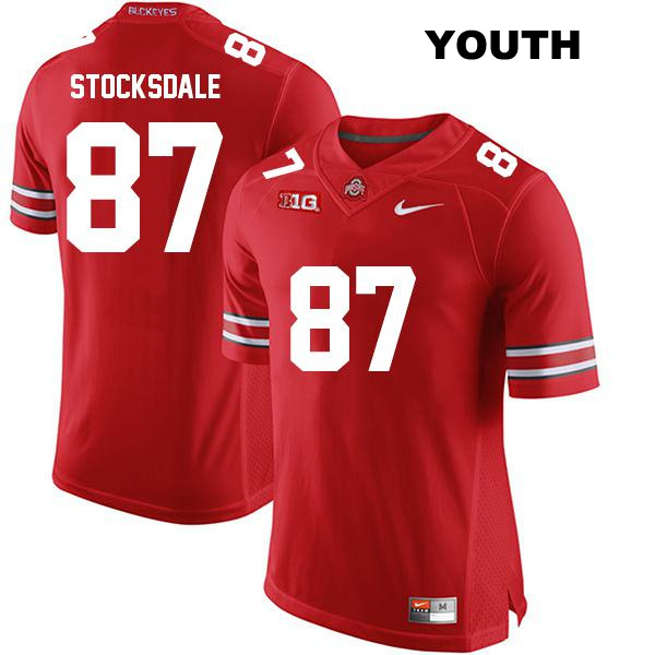 Reis Stocksdale Ohio State Buckeyes Stitched Authentic Youth no. 87 Red College Football Jersey