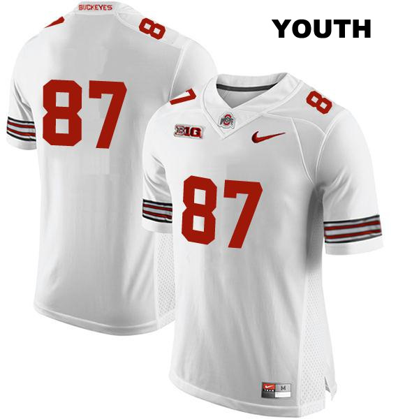 Reis Stocksdale Ohio State Buckeyes Stitched Authentic Youth no. 87 White College Football Jersey - No Name