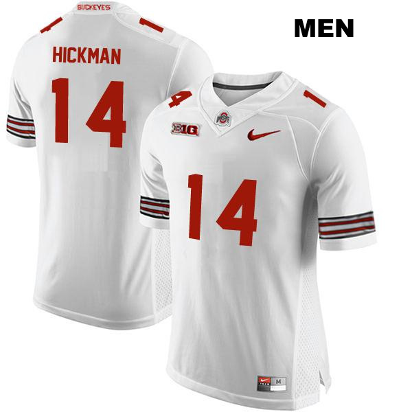 Ronnie Hickman Ohio State Buckeyes Authentic Stitched Mens no. 14 White College Football Jersey