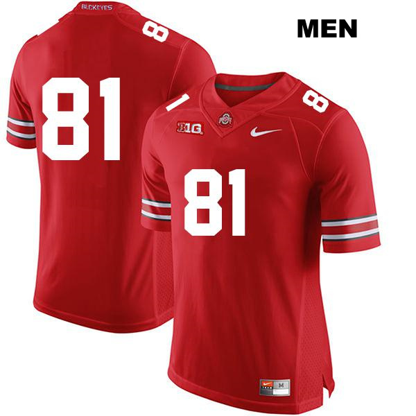 Sam Hart Ohio State Buckeyes Authentic Mens Stitched no. 81 Red College Football Jersey - No Name