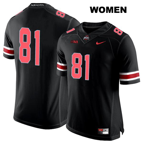 Sam Hart Ohio State Buckeyes Authentic Womens Stitched no. 81 Black College Football Jersey - No Name