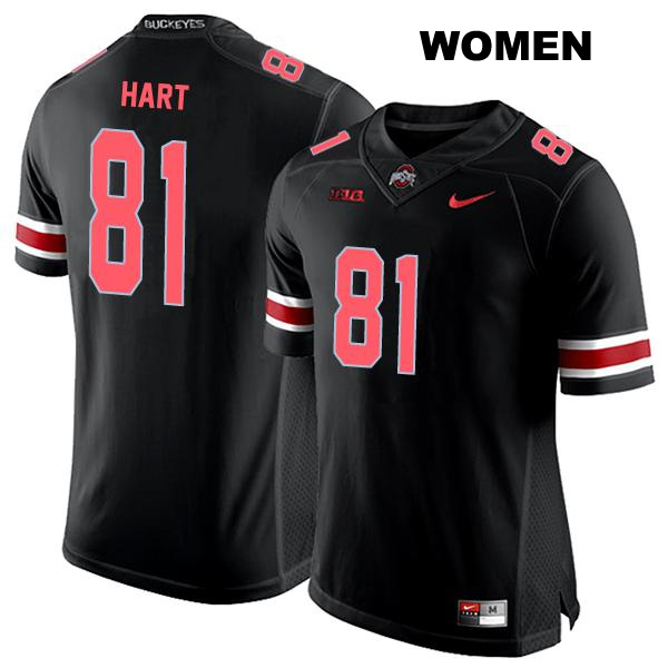 Stitched Sam Hart Ohio State Buckeyes Authentic Womens no. 81 Black College Football Jersey