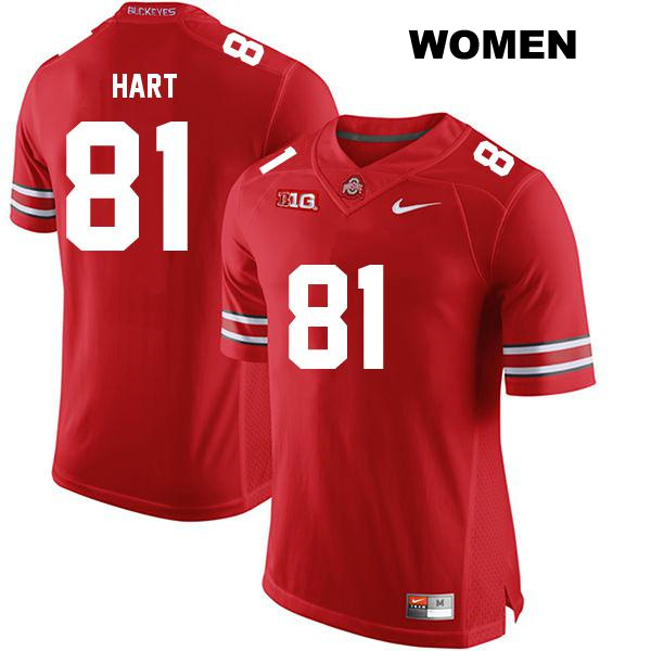 Sam Hart Ohio State Buckeyes Stitched Authentic Womens no. 81 Red College Football Jersey