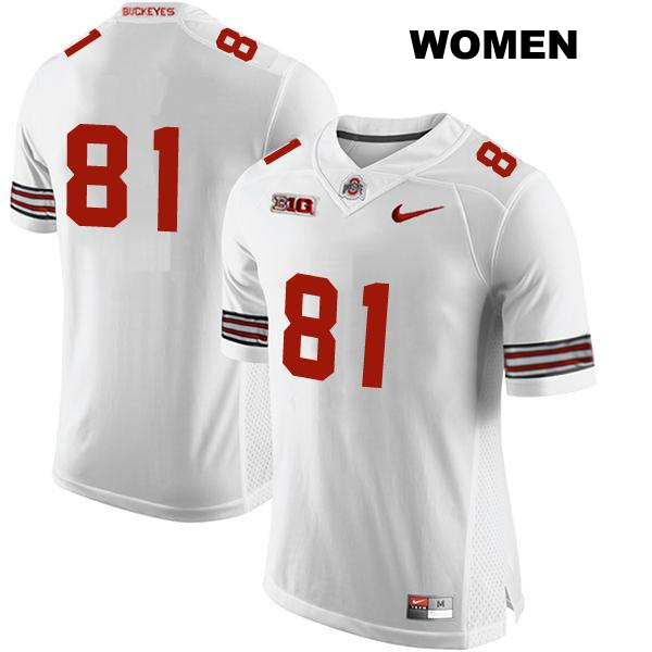 Sam Hart Ohio State Buckeyes Authentic Womens Stitched no. 81 White College Football Jersey - No Name