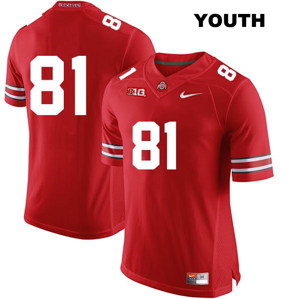 Sam Hart Ohio State Buckeyes Authentic Youth Stitched no. 81 Red College Football Jersey - No Name