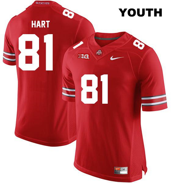 Sam Hart Ohio State Buckeyes Stitched Authentic Youth no. 81 Red College Football Jersey