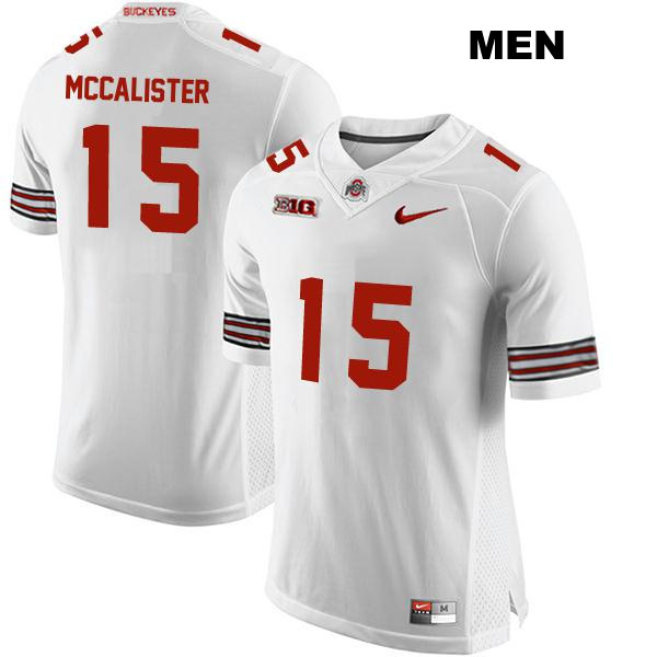 Tanner McCalister Ohio State Buckeyes Authentic Mens Stitched no. 15 White College Football Jersey