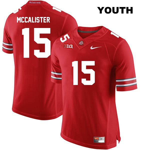 Tanner McCalister Ohio State Buckeyes Authentic Youth Stitched no. 15 Red College Football Jersey