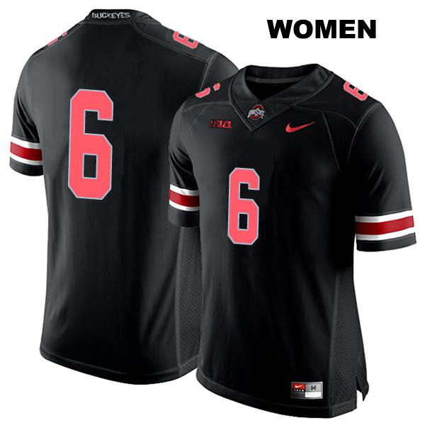 Taron Vincent Ohio State Buckeyes Authentic Womens Stitched no. 6 Black College Football Jersey - No Name