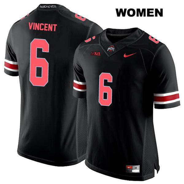 Taron Vincent Ohio State Buckeyes Stitched Authentic Womens no. 6 Black College Football Jersey