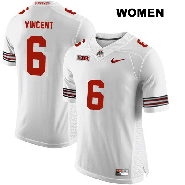 Taron Vincent Ohio State Buckeyes Authentic Womens no. 6 Stitched White College Football Jersey