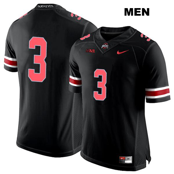 Teradja Mitchell Ohio State Buckeyes Stitched Authentic Mens no. 3 Black College Football Jersey - No Name