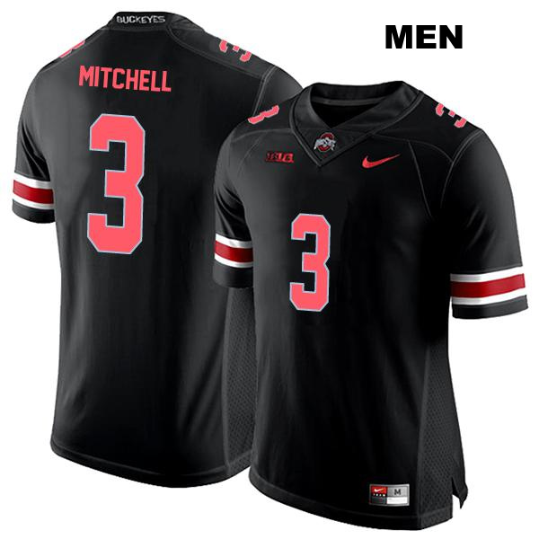 Teradja Mitchell Stitched Ohio State Buckeyes Authentic Mens no. 3 Black College Football Jersey