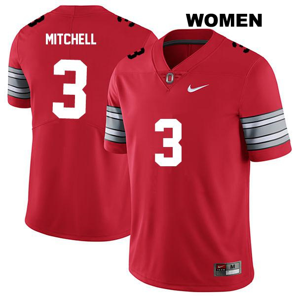 Teradja Mitchell Ohio State Buckeyes Authentic Womens Stitched no. 3 Darkred College Football Jersey