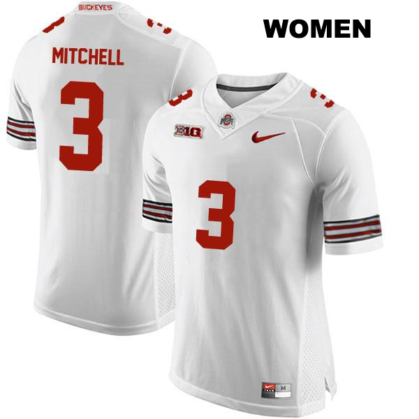 Teradja Mitchell Ohio State Buckeyes Authentic Womens no. 3 Stitched White College Football Jersey