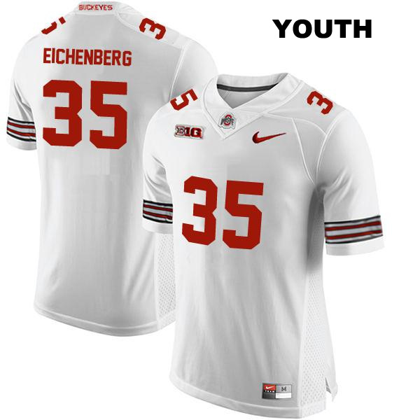 Tommy Eichenberg Ohio State Buckeyes Authentic Youth Stitched no. 35 White College Football Jersey