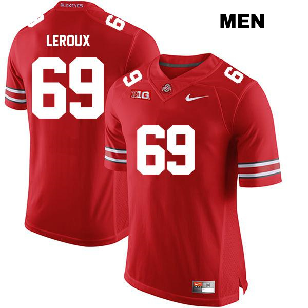 Trey Leroux Ohio State Buckeyes Stitched Authentic Mens no. 69 Red College Football Jersey