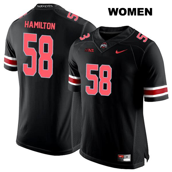 Ty Hamilton Ohio State Buckeyes Authentic Womens Stitched no. 58 Black College Football Jersey