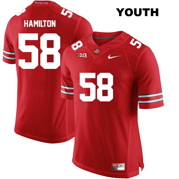 Ty Hamilton Ohio State Buckeyes Authentic Youth Stitched no. 58 Red College Football Jersey