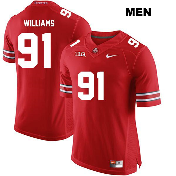 Stitched Tyleik Williams Ohio State Buckeyes Authentic Mens no. 91 Red College Football Jersey