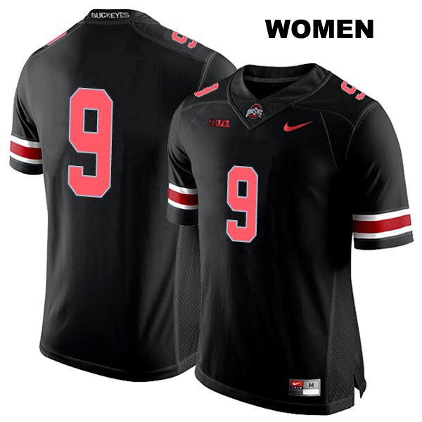 Stitched Zach Harrison Ohio State Buckeyes Authentic Womens no. 9 Black College Football Jersey - No Name