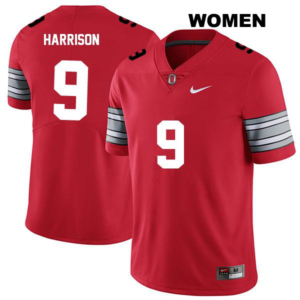 Zach Harrison Ohio State Buckeyes Authentic Stitched Womens no. 9 Darkred College Football Jersey