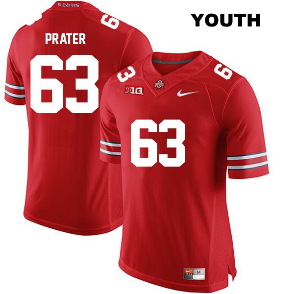 Zach Prater Ohio State Buckeyes Stitched Authentic Youth no. 63 Red College Football Jersey
