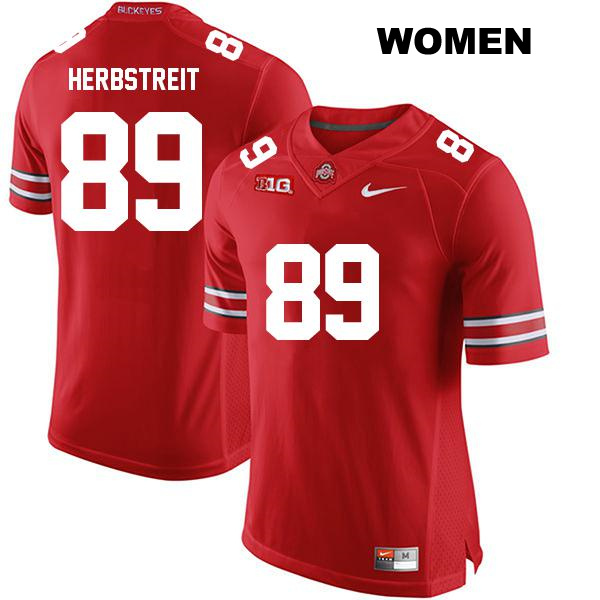 Stitched Zak Herbstreit Ohio State Buckeyes Authentic Womens no. 89 Red College Football Jersey